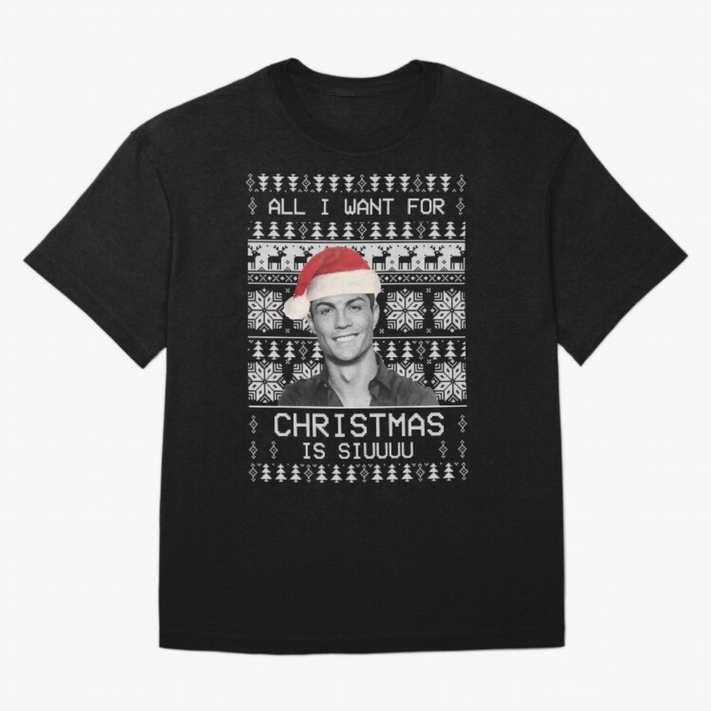 cristiano ronaldo siuuu funny christmas sweater Oversized T-Shirt Elevate Match Day Hype around FIFA World Cup 2026 Group Stage, Messi, Neymar and Mbappe, Argentina and Brazil, Tournament Hype, Historic Matchups, Family Viewing Parties and Global