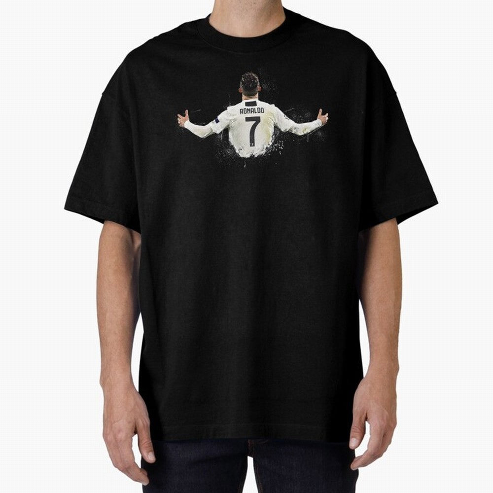 Cristiano Ronaldo Juventus Abstract Paintings Oversized T-Shirt Celebrate the Magic of the FIFA World Cup 2026 USA Canada Mexico Journey through Messi Highlights, Portugal Pride, Football Passion, Legendary Performances, Festival Vibes and