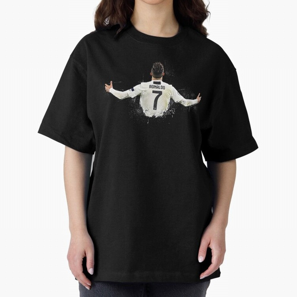 Cristiano Ronaldo Juventus Abstract Paintings Oversized T-Shirt Celebrate the Magic of the FIFA World Cup 2026 USA Canada Mexico Journey through Messi Highlights, Portugal Pride, Football Passion, Legendary Performances, Festival Vibes and