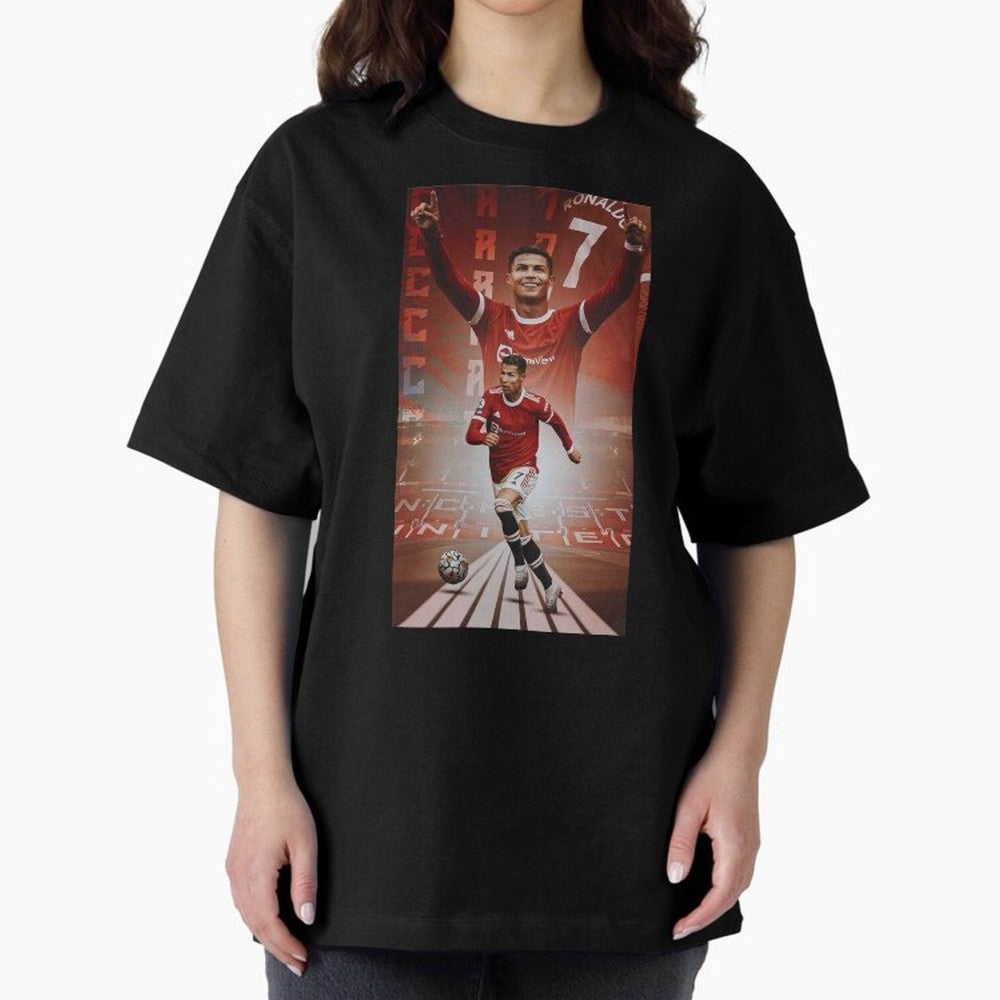 Cristiano Ronaldo Manchester Home 202122 , Ronaldo Gifts, Ronaldo Best Selling , Ronaldo Top Items Oversized T-Shirt Honor the Beautiful Game during Match Day Hype around FIFA World Cup 2026 Group Stage, Messi and Cristiano Ronaldo, France and