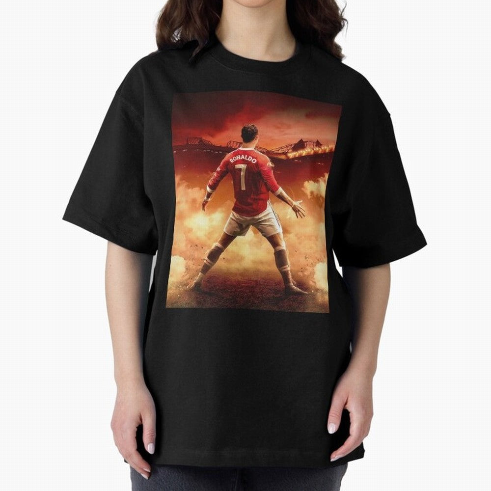 Ronaldo Cr7 Siuuu Manchester,Ronaldo Gifts,Ronaldo Cover,Ronaldo Prints Oversized T-Shirt Join the Countdown to FIFA World Cup 2026 Group Stage Spirit, with Brazil, Messi, Neymar and Mbappe, Retro Football Energy, Iconic Rivalries, Trophy Chase