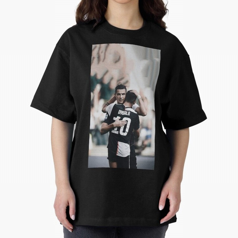 ronaldo with dybala Oversized T-Shirt Show Your Stadium Side during Global Football Passion for FIFA World Cup 2026 Group Stage, Centered on Neymar, Haaland and Cristiano Ronaldo, Netherlands, Supporter Pride, Iconic Celebrations, Legendary Names