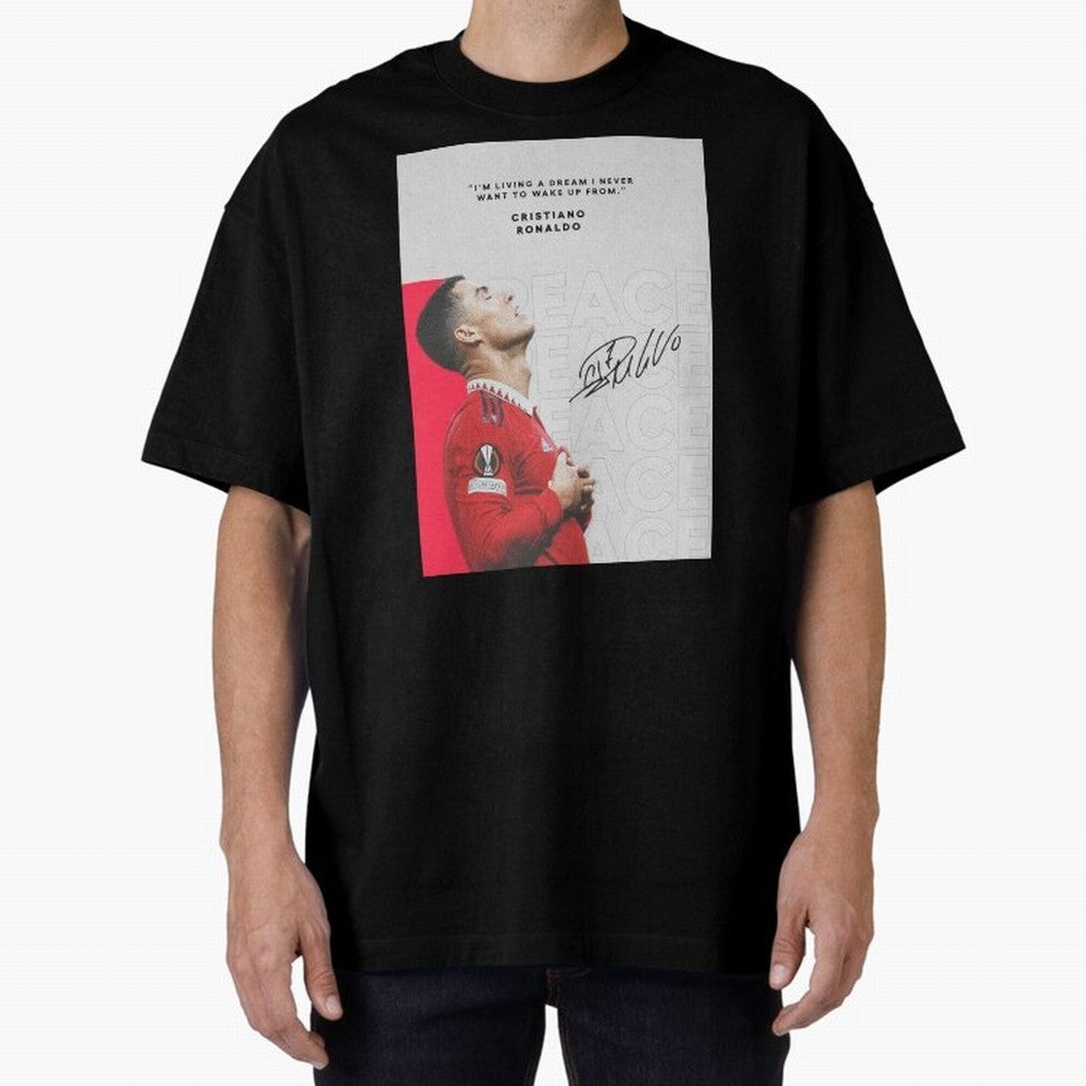 PEACE OF MIND Oversized T-Shirt Carry the Dream of FIFA World Cup 2026 Group Stage Spirit, Inspired by France and Portugal, Cristiano Ronaldo, Game Day Rituals, Football Legends, Country Pride and the Road to the Final; Ideal for Football Dads,