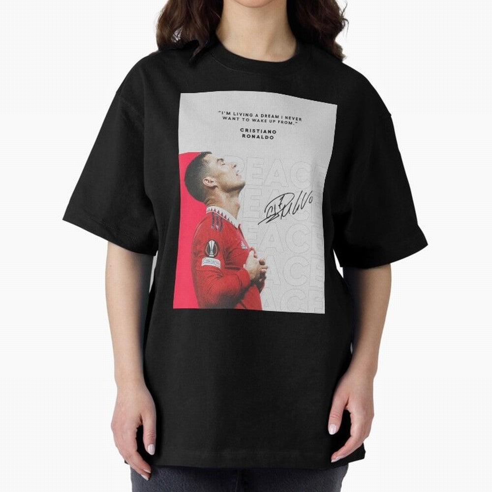 PEACE OF MIND Oversized T-Shirt Carry the Dream of FIFA World Cup 2026 Group Stage Spirit, Inspired by France and Portugal, Cristiano Ronaldo, Game Day Rituals, Football Legends, Country Pride and the Road to the Final; Ideal for Football Dads,