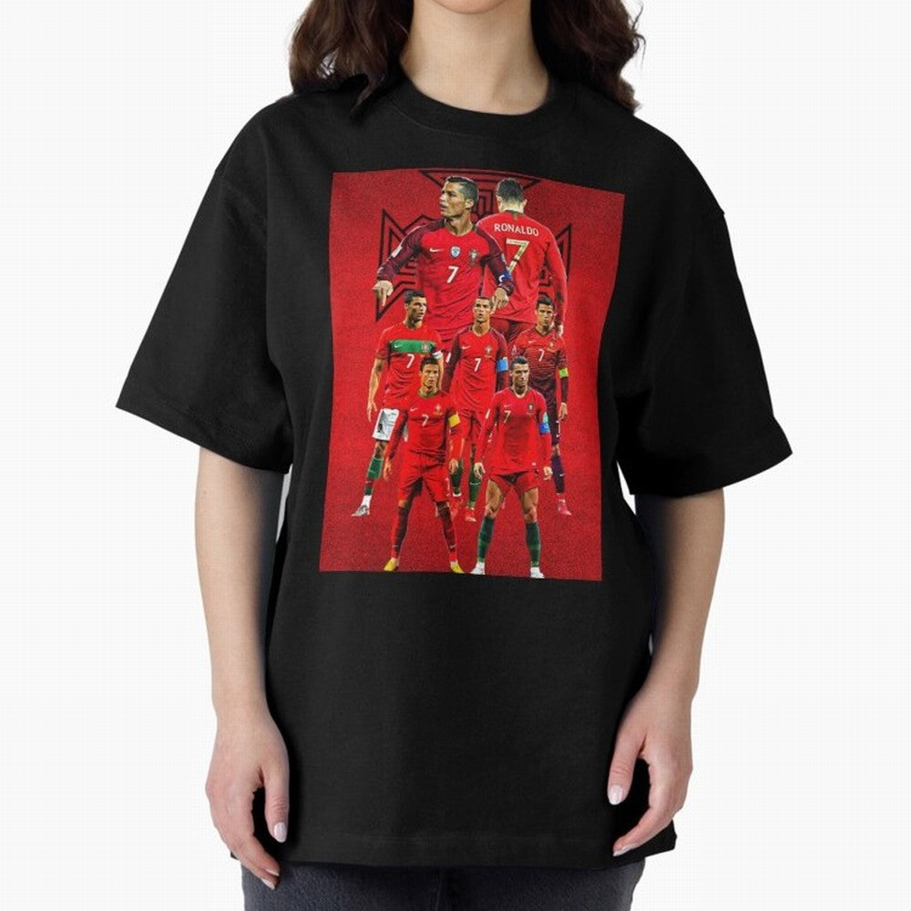 ronaldo Oversized T-Shirt Join the Global Buzz around Global Football Passion for FIFA World Cup 2026 USA Canada Mexico, Made for CR7 and Messi, France, Fan Favorite Moments, National Team Passion, Big Match Drama and Soccer History; Perfect for