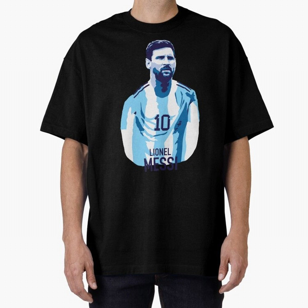 Messi Oversized T-Shirt Capture Stadium Memories from Global Football Passion for FIFA World Cup 2026 Group Stage, Made for Cristiano Ronaldo, Haaland and CR7, Portugal, Classic Soccer Heritage, Championship Pressure, Fan Loyalty and International
