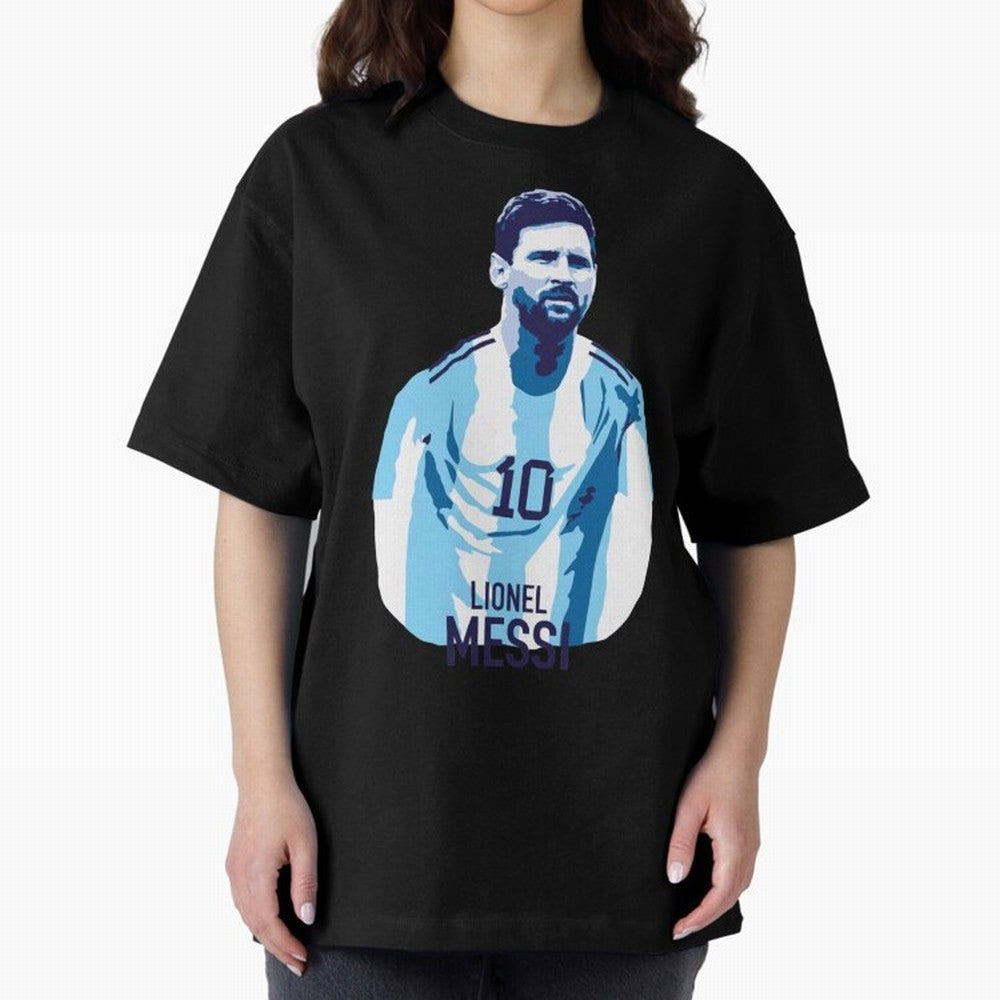 Messi Oversized T-Shirt Capture Stadium Memories from Global Football Passion for FIFA World Cup 2026 Group Stage, Made for Cristiano Ronaldo, Haaland and CR7, Portugal, Classic Soccer Heritage, Championship Pressure, Fan Loyalty and International