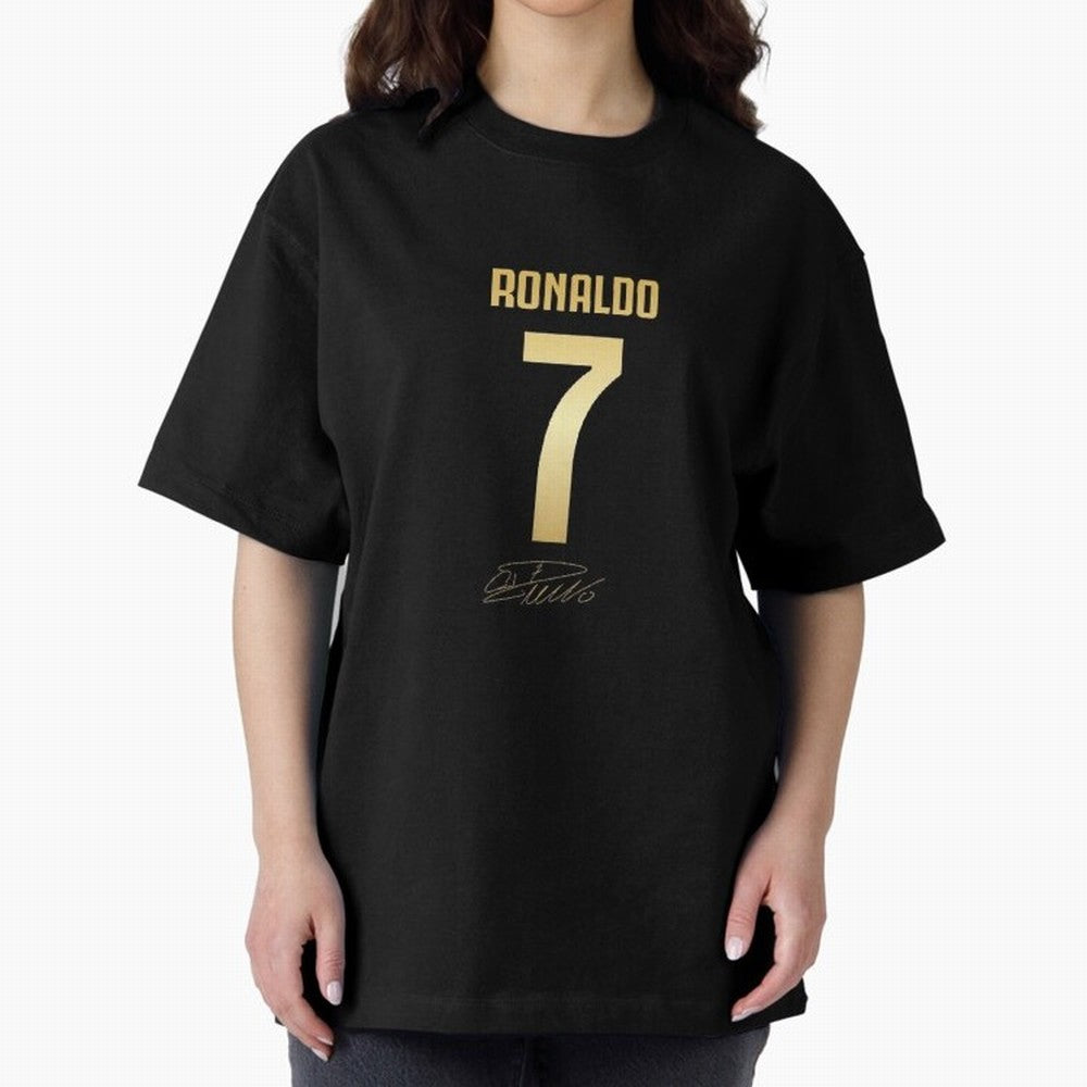 CR7 Cristiano Ronaldo Black And Gold Luxury Drawstring Bag Oversized T-Shirt Create FIFA World Cup 2026 USA Canada Mexico Spirit, Highlighting Germany, Messi, Tournament Hype, Historic Matchups, Family Viewing Parties and Global Sports Pride; Ideal