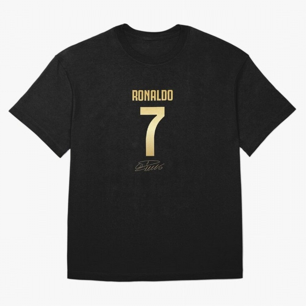 CR7 Cristiano Ronaldo Black And Gold Luxury Drawstring Bag Oversized T-Shirt Create FIFA World Cup 2026 USA Canada Mexico Spirit, Highlighting Germany, Messi, Tournament Hype, Historic Matchups, Family Viewing Parties and Global Sports Pride; Ideal