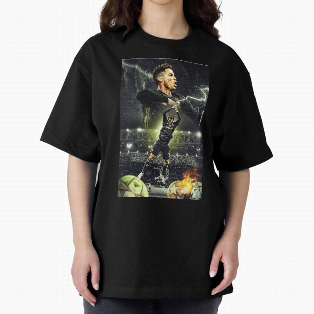 Ronaldo Illustration iPhone Case Oversized T-Shirt Mark FIFA World Cup 2026 Spirit, Inspired by Brazil, Portugal and Argentina, Haaland, Classic Soccer Heritage, Championship Pressure, Fan Loyalty and International Pride; Made for Die Hard