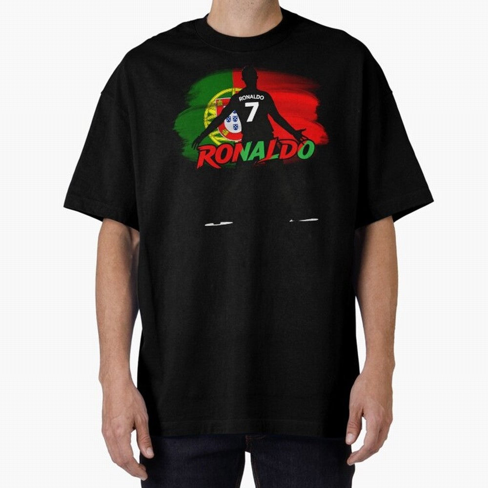 Portugal CR7 Fan World Cup Oversized T-Shirt Show Your Love for FIFA World Cup 2026 USA Canada Mexico Highlighting CR7 and Messi, Argentina and Brazil Energy, Football Festival Excitement, Trophy Ambitions, Country Rivalries and Star Player Buzz;