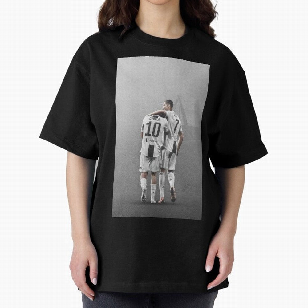 ronaldo with paulo dybala Oversized T-Shirt Bring Trophy Dreams to the FIFA World Cup 2026 USA Canada Mexico Journey through Haaland and Mbappe Highlights, Spain Pride, Football Festival Excitement, Trophy Ambitions, Country Rivalries and Star