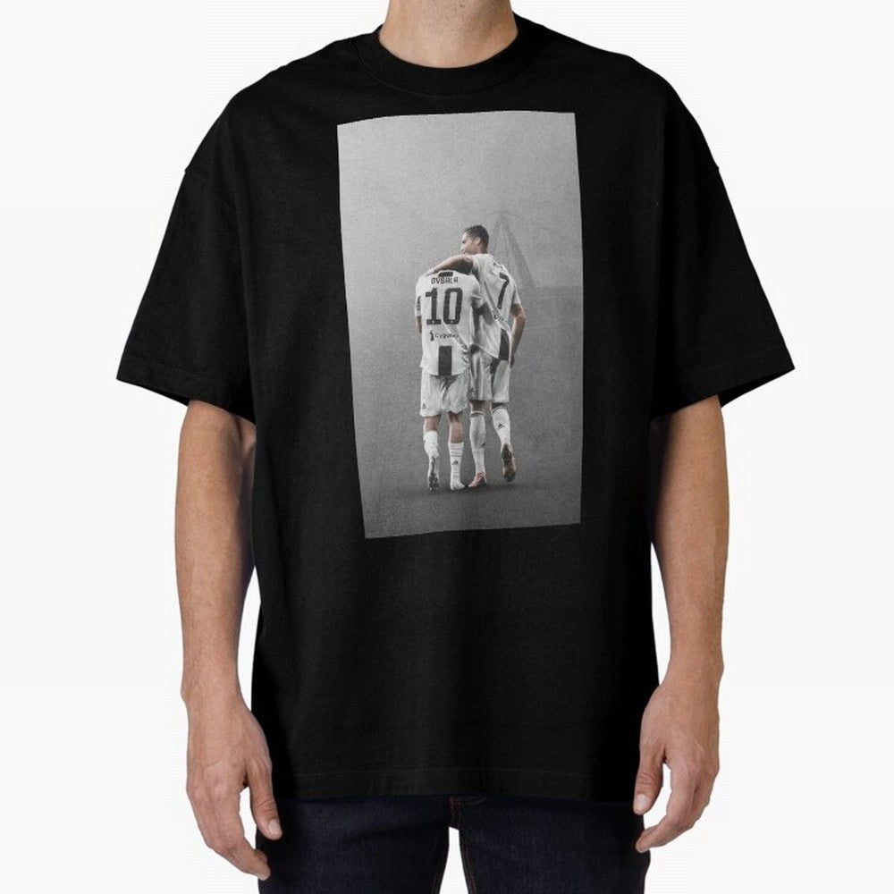 ronaldo with paulo dybala Oversized T-Shirt Bring Trophy Dreams to the FIFA World Cup 2026 USA Canada Mexico Journey through Haaland and Mbappe Highlights, Spain Pride, Football Festival Excitement, Trophy Ambitions, Country Rivalries and Star