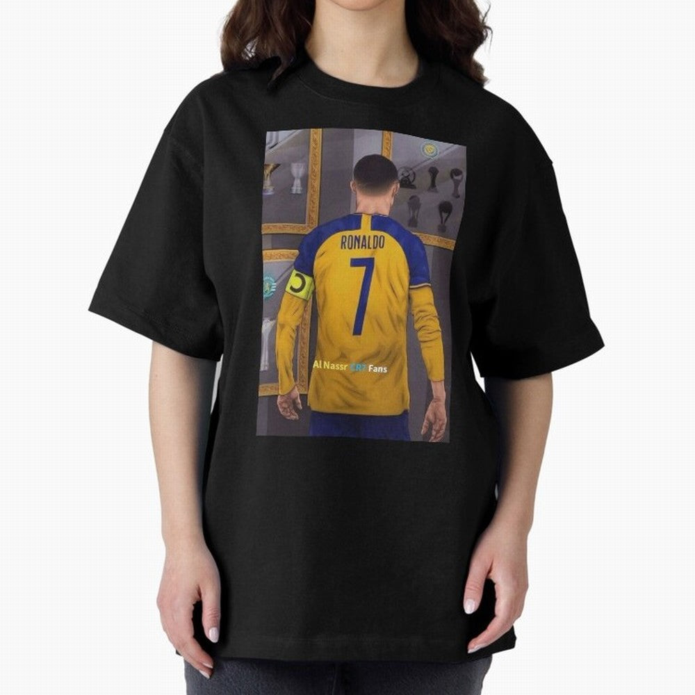 Al Nassr -Cristiano Ronaldo CR7 2023 Oversized T-Shirt Mark FIFA World Cup 2026 Spirit, Inspired by Argentina, France and Brazil, Messi and Cristiano Ronaldo, Football Passion, Legendary Performances, Festival Vibes and Supporter Community; Ideal