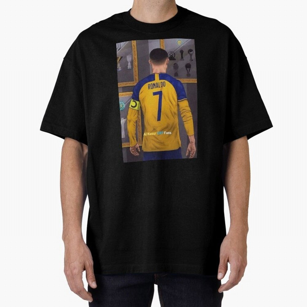 Al Nassr -Cristiano Ronaldo CR7 2023 Oversized T-Shirt Mark FIFA World Cup 2026 Spirit, Inspired by Argentina, France and Brazil, Messi and Cristiano Ronaldo, Football Passion, Legendary Performances, Festival Vibes and Supporter Community; Ideal