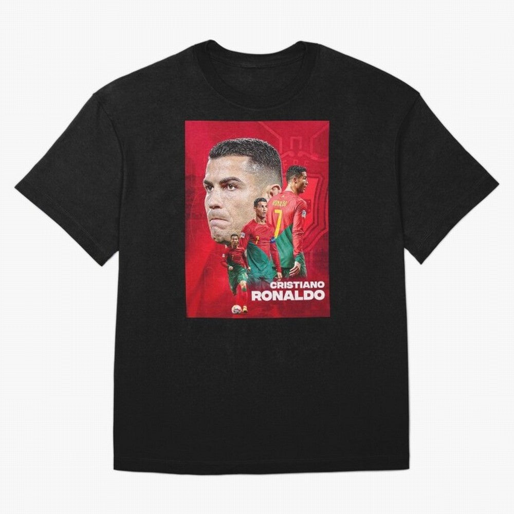 CRISTIANO RONALDO WORLD CUP 2022 Oversized T-Shirt Represent FIFA World Cup 2026 Spirit, Highlighting Portugal, Spain and Germany, Neymar, Haaland and Cristiano Ronaldo, Champion Mindset, Group Stage Buzz, Knockout Tension and Passionate Fan