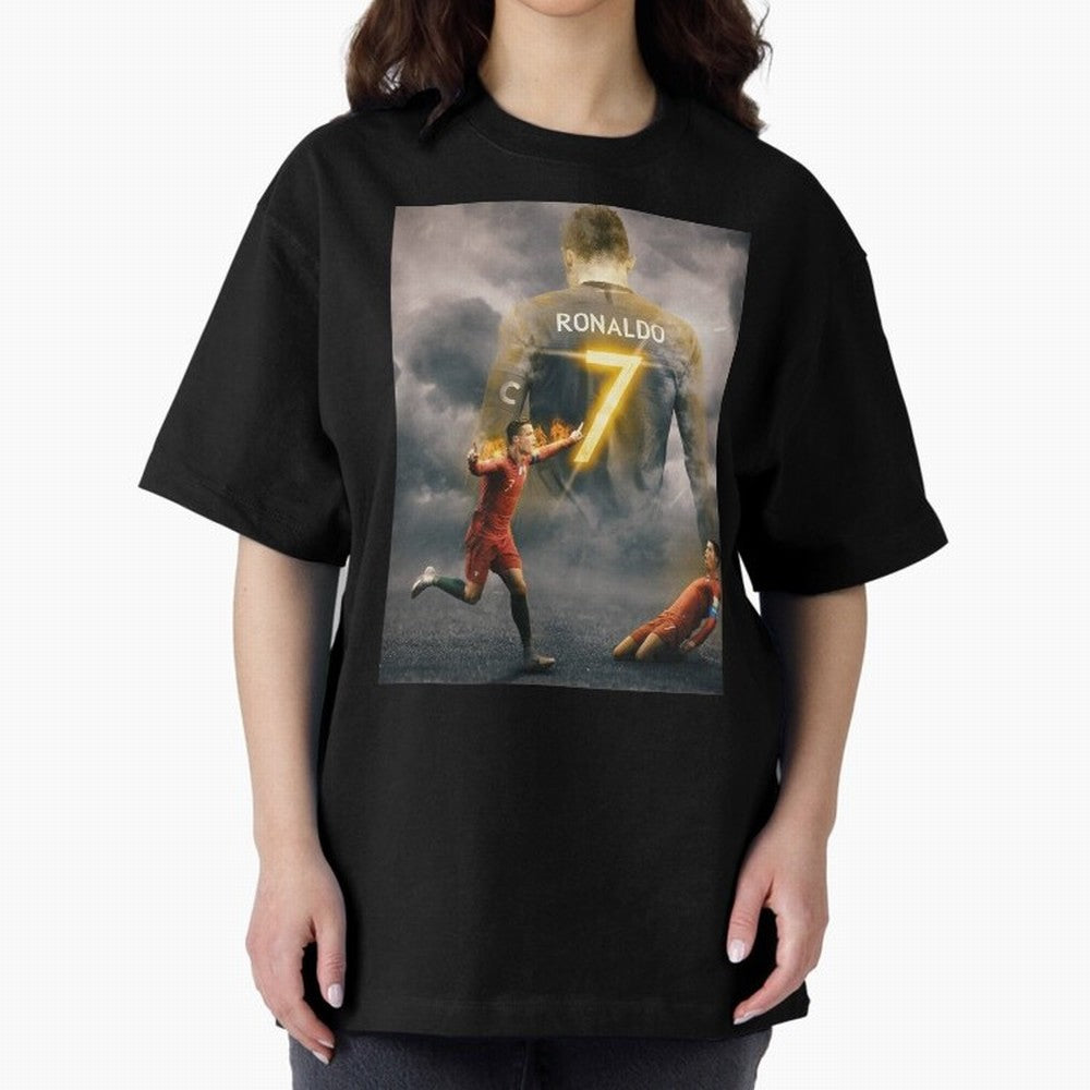 Art CR7 Wallpaper Oversized T-Shirt Refresh Global Football Passion for FIFA World Cup 2026, Built around Messi, Neymar and Mbappe, Brazil, Portugal and Argentina, Worldwide Fan Energy, Dramatic Goals, Stadium Lights and Championship Celebrations;