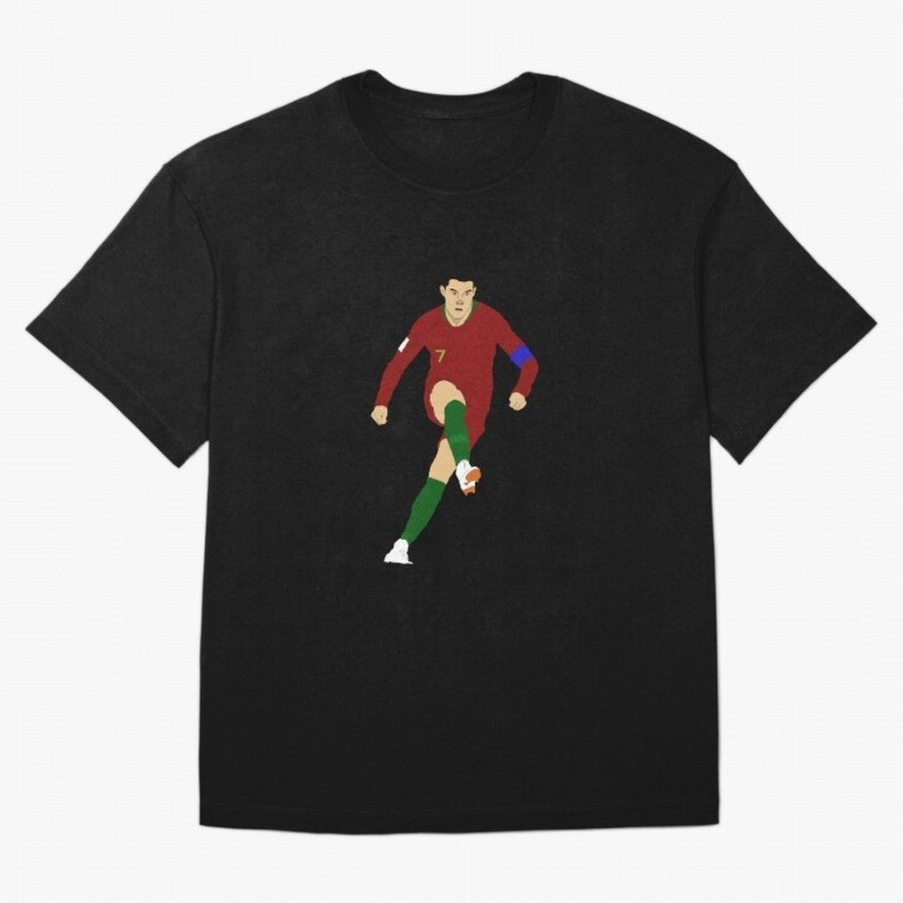 Cristian Ronaldo Design - Portugal - Real Madrid - Illustration - Cartoon - T-Shirt - Shirt - Sticker - Phone Case - CR7 Oversized T-Shirt Celebrate Fan Culture around FIFA World Cup 2026 Group Stage Spirit, Centered on Portugal, Messi, Vintage