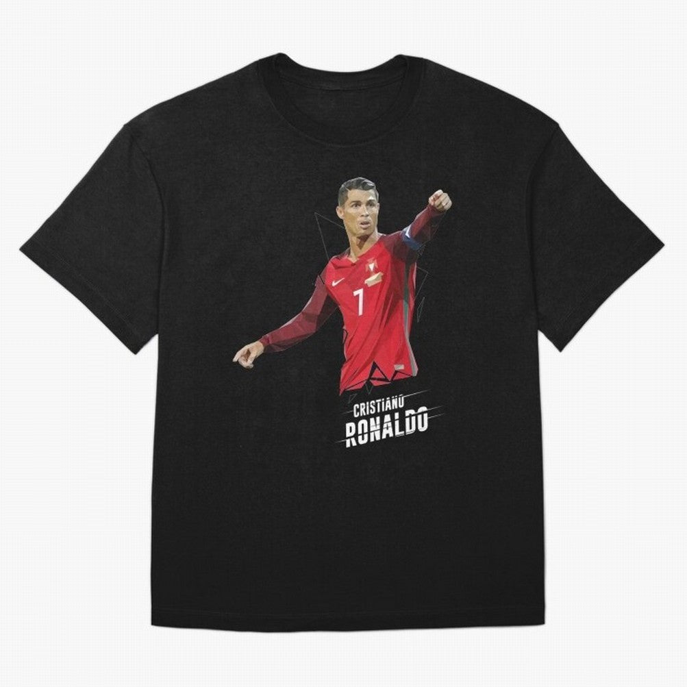 Ronaldo Cristiano Ronaldo Lowpoly Art Oversized T-Shirt Honor Football Greatness during FIFA World Cup 2026 Spirit, Featuring England, Messi and Cristiano Ronaldo, Game Day Rituals, Football Legends, Country Pride and the Road to the Final; Made