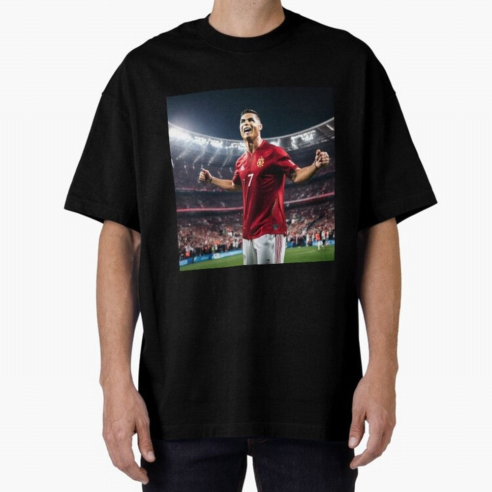 cristiano ronaldo celebrates goal Oversized T-Shirt Support Iconic Players in FIFA World Cup 2026 Group Stage for Fans of Cristiano Ronaldo, Haaland and CR7 and Spain, Bringing Fan Favorite Moments, National Team Passion, Big Match Drama and Soccer