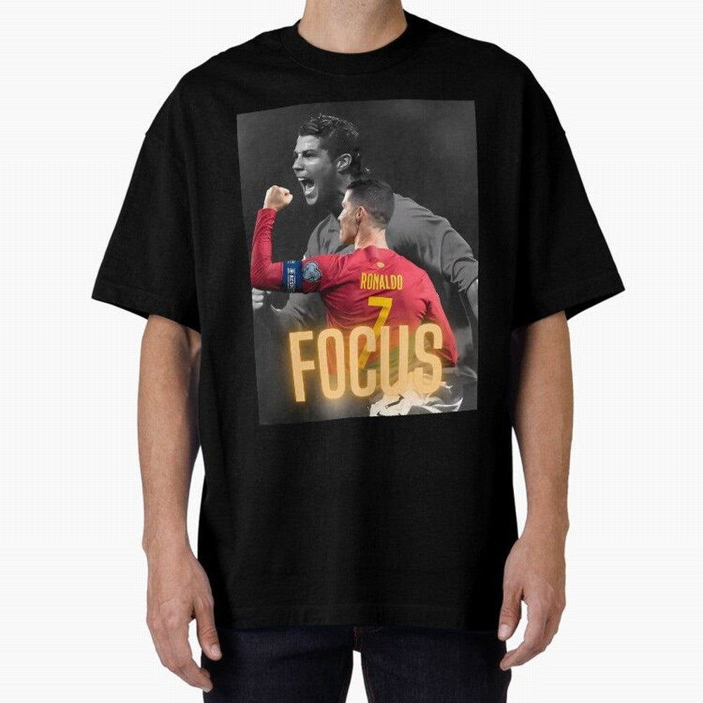 Focus With CR7 Oversized T-Shirt Bring Bold Fan Energy to FIFA World Cup 2026 for Fans of Neymar and Argentina, France and Brazil, Bringing Stadium Memories, Football Loyalty, International Chants and Championship Tradition; Ideal for Fans Who