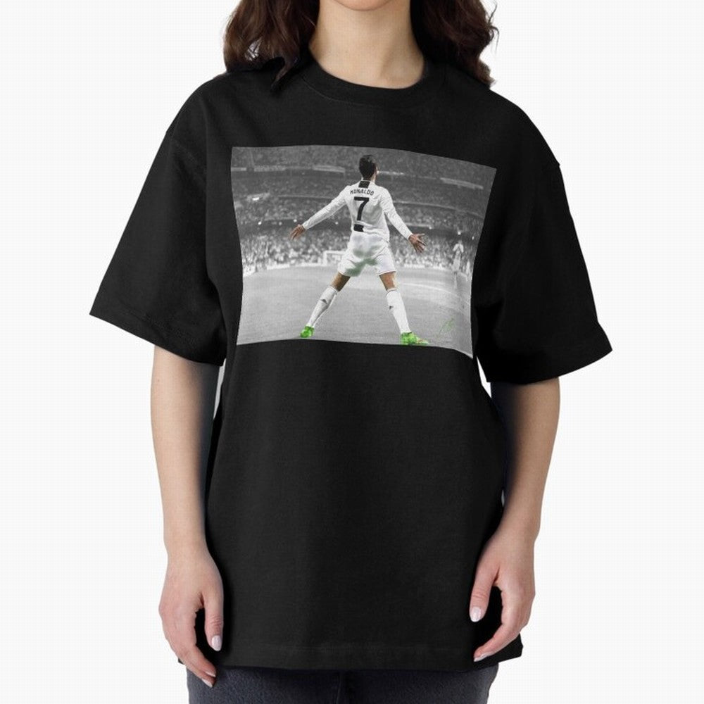 Cristiano Ronaldo Oversized T-Shirt Honor the Beautiful Game during FIFA World Cup 2026 Group Stage Spirit, Inspired by Netherlands, CR7 and Messi, Football Festival Excitement, Trophy Ambitions, Country Rivalries and Star Player Buzz; Made for Die