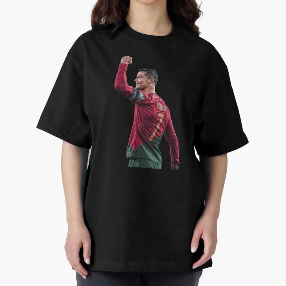 Cristiano Ronaldo Oversized T-Shirt Feel the Heartbeat of Match Day Hype around FIFA World Cup 2026 USA Canada Mexico, Messi, CR7 and Mbappe, France, Vintage Soccer Flavor, Modern Football Stars, National Flags and Final Night Emotion; Built for