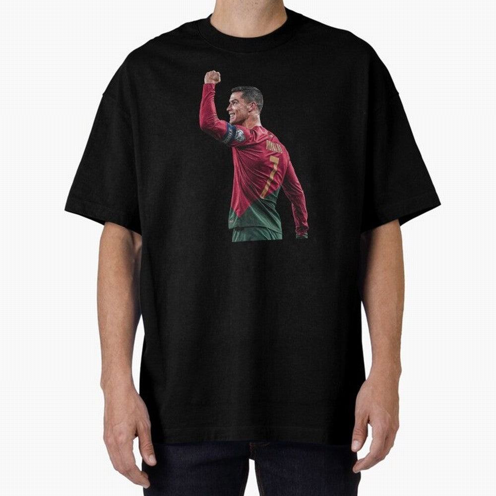 Cristiano Ronaldo Oversized T-Shirt Feel the Heartbeat of Match Day Hype around FIFA World Cup 2026 USA Canada Mexico, Messi, CR7 and Mbappe, France, Vintage Soccer Flavor, Modern Football Stars, National Flags and Final Night Emotion; Built for
