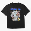 Cristiano Ronaldo Bootleg Oversized T-Shirt Share Match Day Hype around FIFA World Cup 2026, CR7, Portugal, Vintage Soccer Flavor, Modern Football Stars, National Flags and Final Night Emotion; Ideal for Fans Who Follow Messi, Cristiano Ronaldo,
