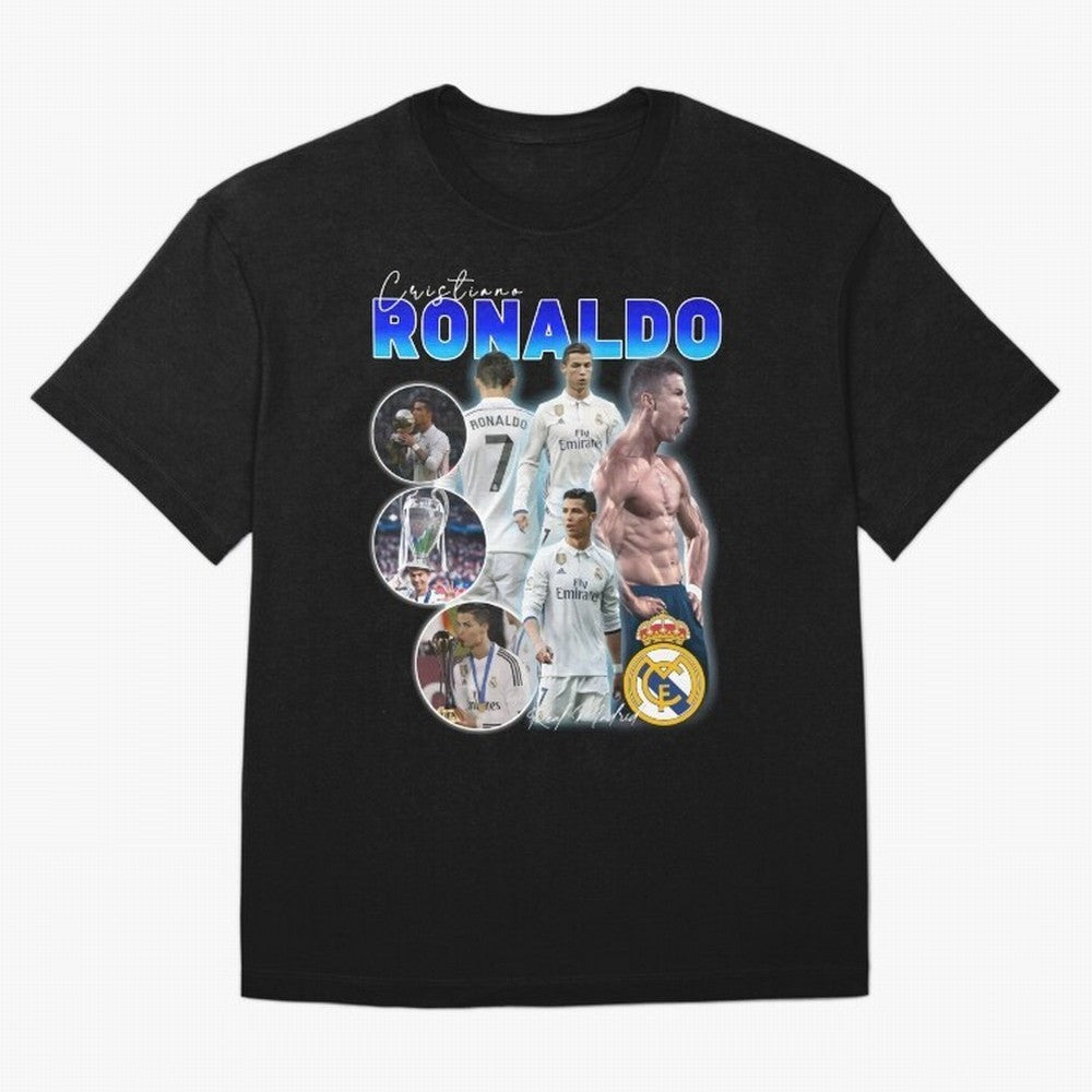 Cristiano Ronaldo Bootleg Oversized T-Shirt Share Match Day Hype around FIFA World Cup 2026, CR7, Portugal, Vintage Soccer Flavor, Modern Football Stars, National Flags and Final Night Emotion; Ideal for Fans Who Follow Messi, Cristiano Ronaldo,