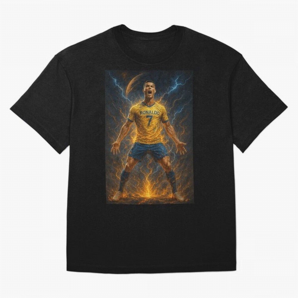 Cristiano Ronaldo Oversized T-Shirt Join Supporters Worldwide for Global Football Passion for FIFA World Cup 2026, Connected to Mbappe and Neymar, Spain and Netherlands, Sports Nostalgia, International Competition, Famous Players and Unforgettable