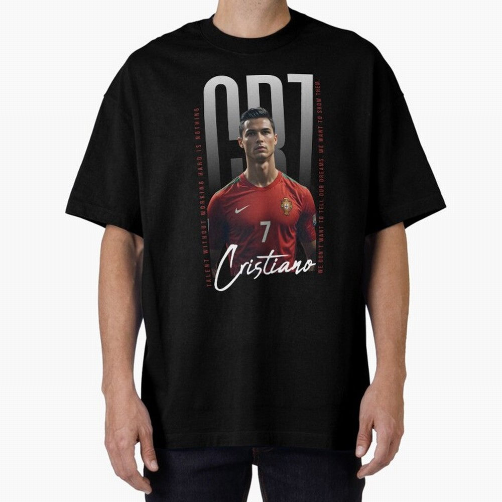Cristiano Ronaldo Oversized T-Shirt Honor Champions and Dreams in Global Football Passion for FIFA World Cup 2026 Group Stage, Filled with CR7, Spain and Netherlands, Fan Favorite Moments, National Team Passion, Big Match Drama and Soccer History;