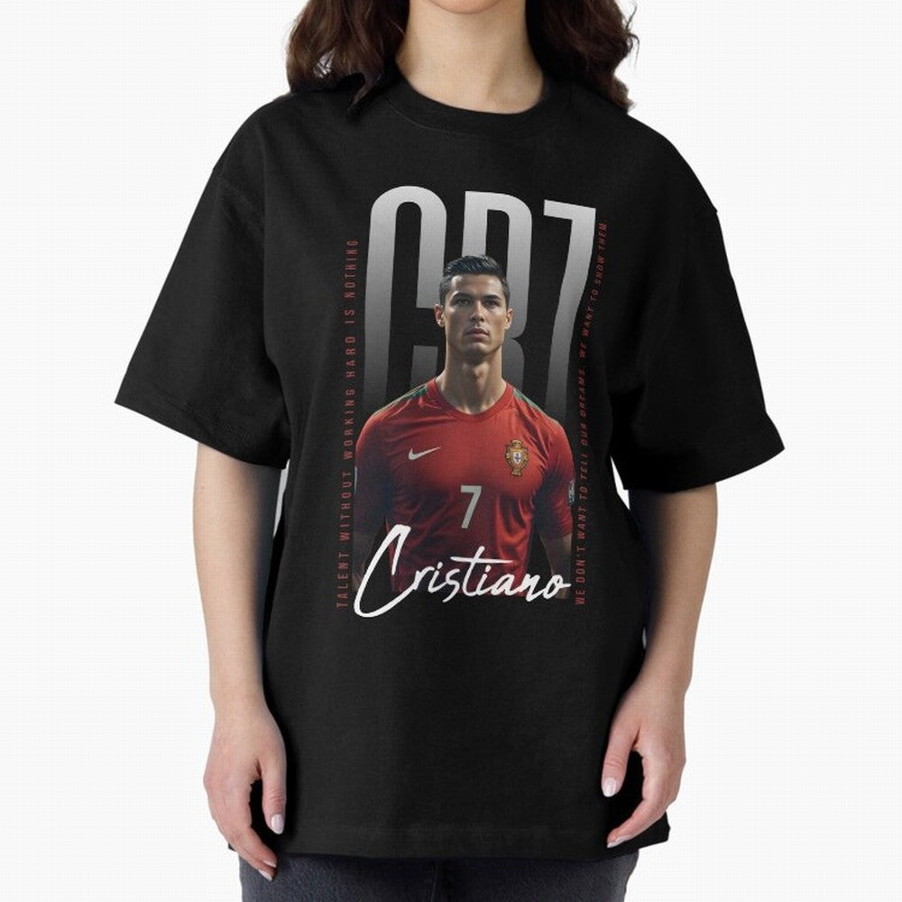 Cristiano Ronaldo Oversized T-Shirt Honor Champions and Dreams in Global Football Passion for FIFA World Cup 2026 Group Stage, Filled with CR7, Spain and Netherlands, Fan Favorite Moments, National Team Passion, Big Match Drama and Soccer History;