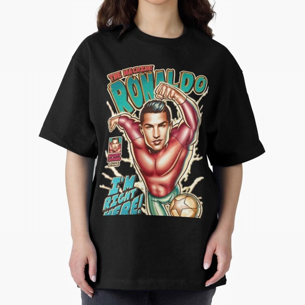 Cristiano Ronaldo The Machine Ronaldo Oversized T-Shirt Show Your Stadium Side during Global Football Passion for FIFA World Cup 2026 USA Canada Mexico, Centered on Mbappe, England, Champion Mindset, Group Stage Buzz, Knockout Tension and