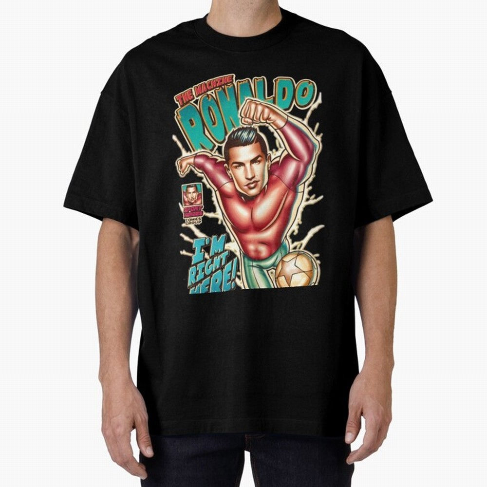 Cristiano Ronaldo The Machine Ronaldo Oversized T-Shirt Show Your Stadium Side during Global Football Passion for FIFA World Cup 2026 USA Canada Mexico, Centered on Mbappe, England, Champion Mindset, Group Stage Buzz, Knockout Tension and