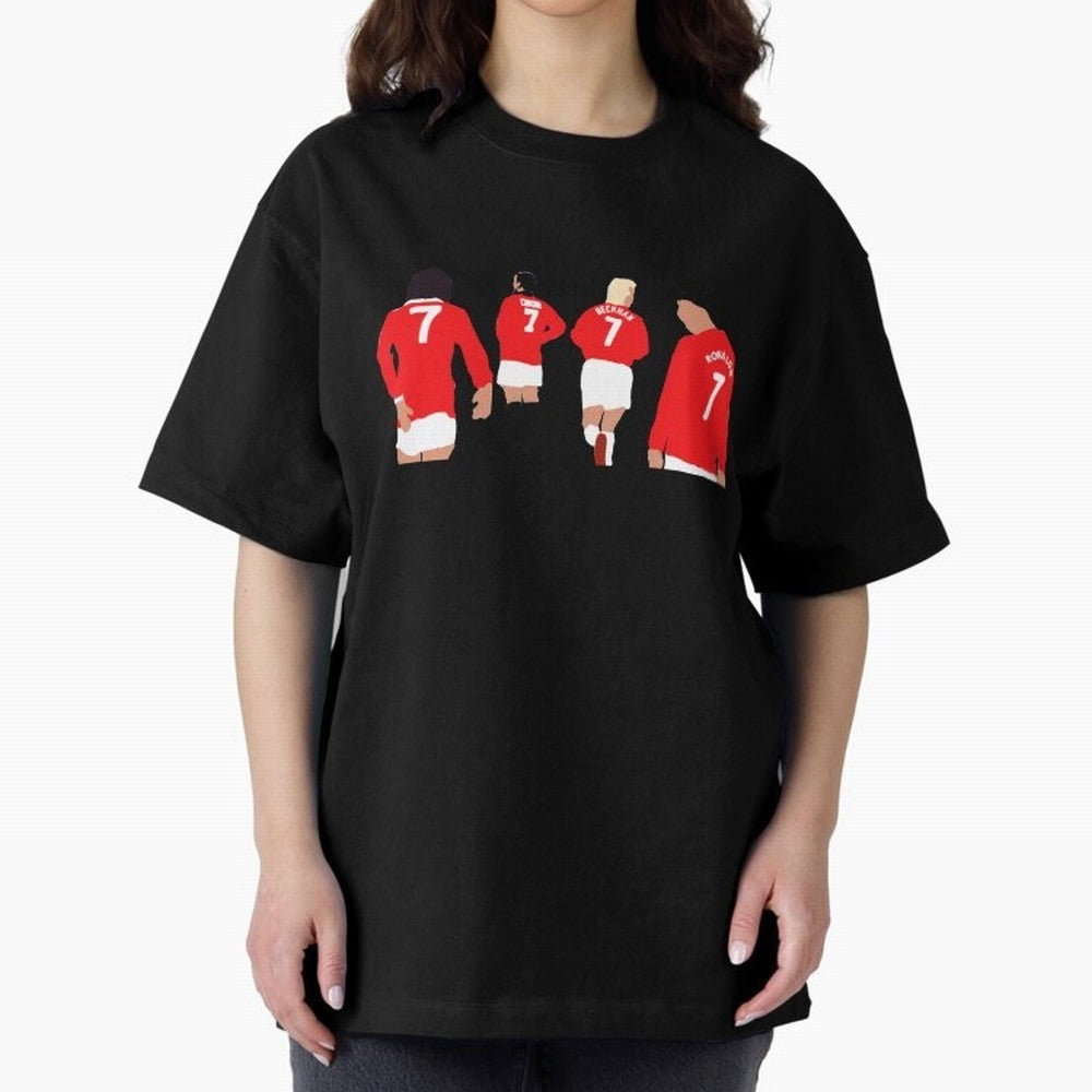 Manchester United Number 7 Legends Oversized T-Shirt Show Passion for the Stars of FIFA World Cup 2026 for Fans of Haaland and Mbappe and Portugal, Bringing Global Supporter Spirit, Legendary Goals, National Colors and Tournament Celebration; Ideal