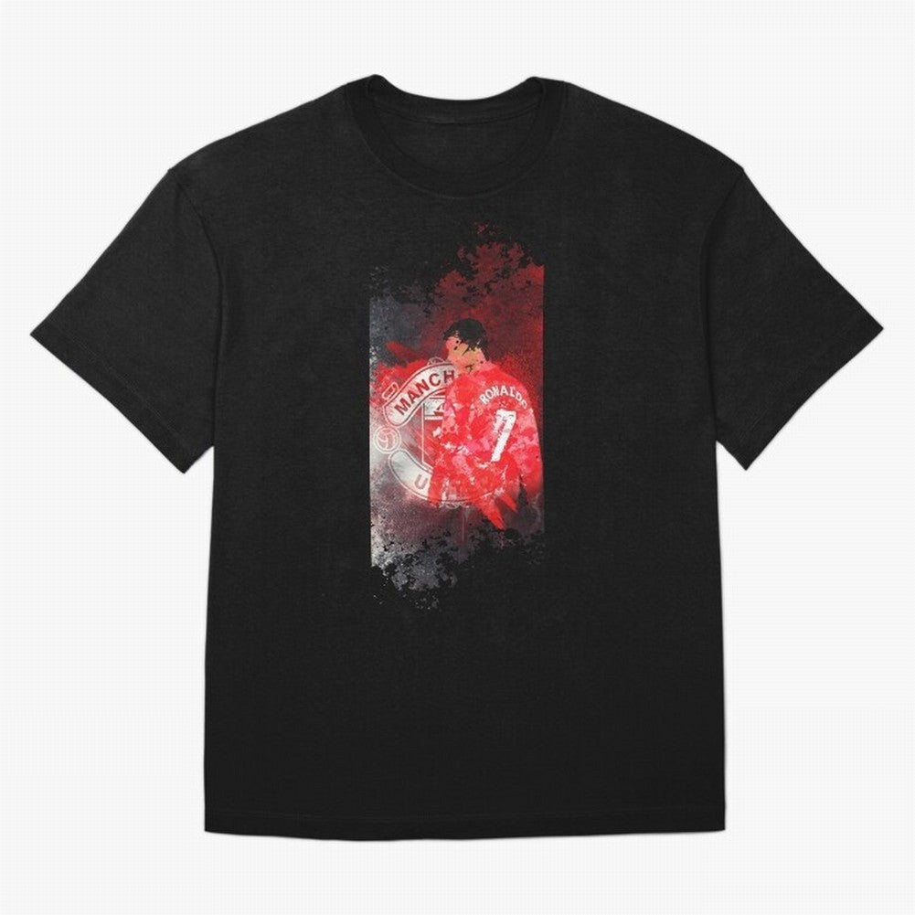 Ronaldo Illustration 002 Oversized T-Shirt Represent Football Lovers during FIFA World Cup 2026 USA Canada Mexico for Fans of Cristiano Ronaldo, Haaland and CR7 and England and Germany, Bringing Sports Nostalgia, International Competition, Famous