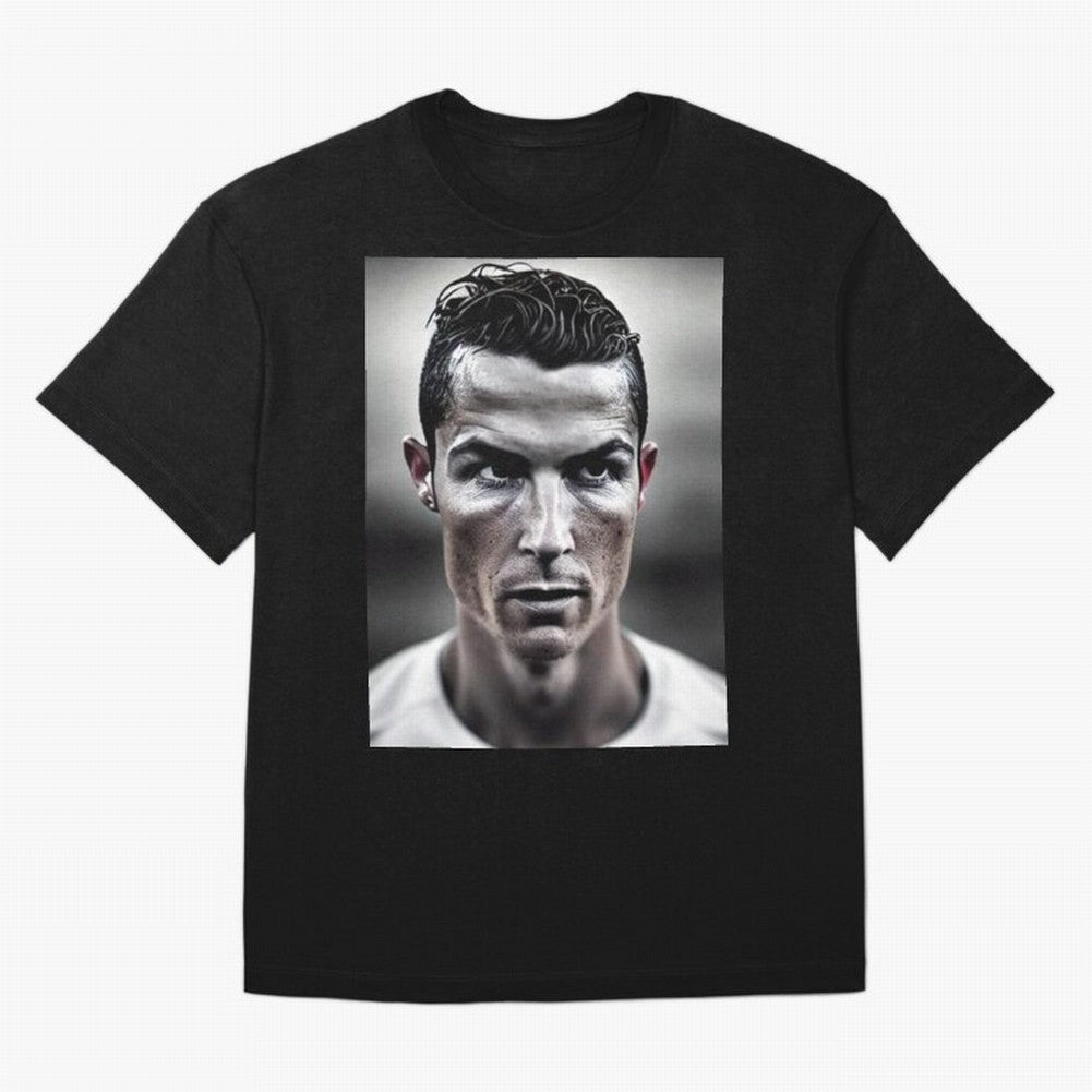 Cristiano Ronaldo Portrait Oversized T-Shirt Feel the Heartbeat of Global Football Passion for FIFA World Cup 2026 Group Stage, Made for CR7 and Messi, Netherlands, Championship Spirit, Famous Goals, Roaring Crowds and International Football Unity;
