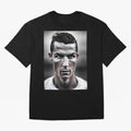 Cristiano Ronaldo Portrait Oversized T-Shirt Feel the Heartbeat of Global Football Passion for FIFA World Cup 2026 Group Stage, Made for CR7 and Messi, Netherlands, Championship Spirit, Famous Goals, Roaring Crowds and International Football Unity;