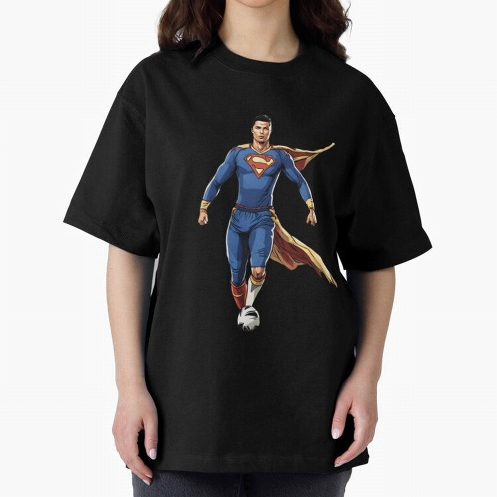 Ronaldo Superhero Oversized T-Shirt Relive Legendary Nights from the FIFA World Cup 2026 Group Stage Journey through Haaland Highlights, Germany Pride, Match Day Excitement, Supporter Culture, Golden Goals and Global Football Passion; Perfect for