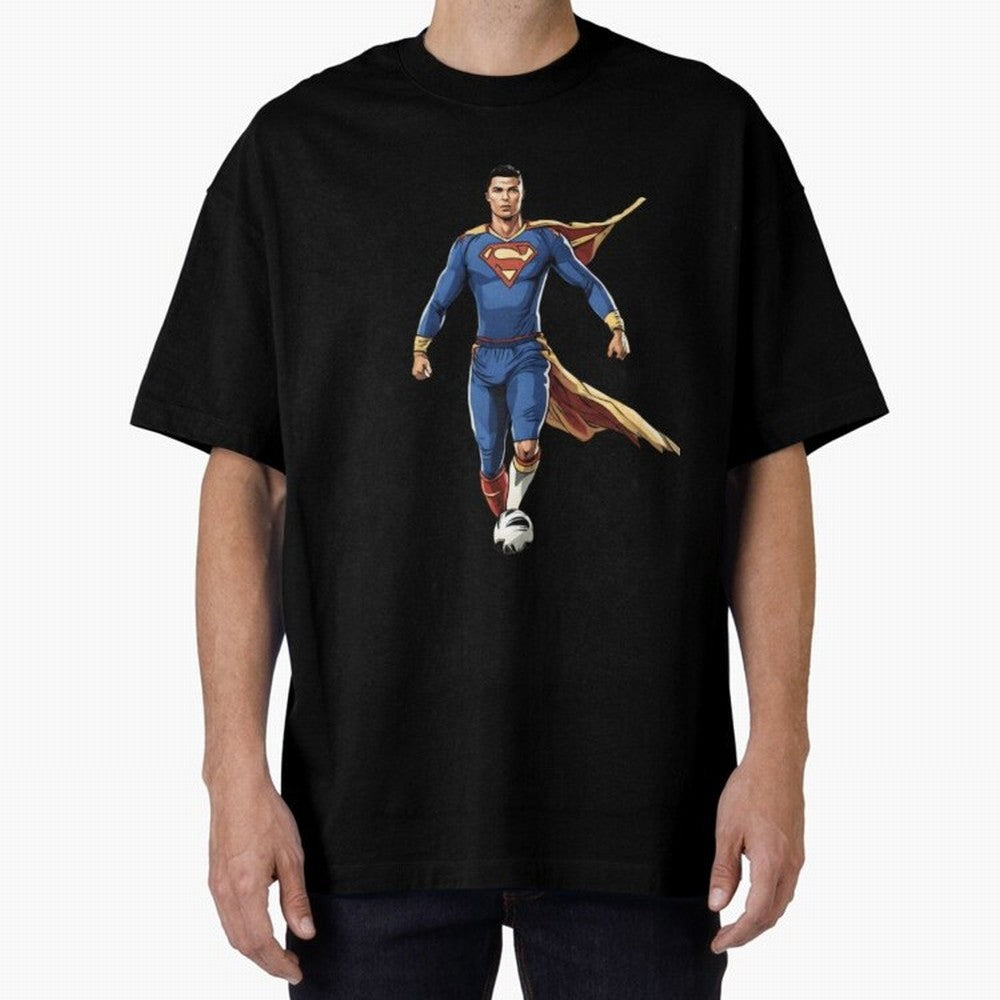 Ronaldo Superhero Oversized T-Shirt Relive Legendary Nights from the FIFA World Cup 2026 Group Stage Journey through Haaland Highlights, Germany Pride, Match Day Excitement, Supporter Culture, Golden Goals and Global Football Passion; Perfect for