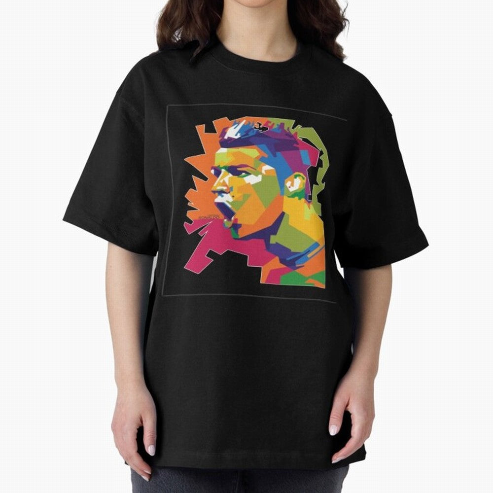 Ronaldo Cristiano Ronaldo pop potrait Oversized T-Shirt Experience the Global Stage of Global Football Passion for FIFA World Cup 2026, Made for Mbappe and Neymar, Netherlands, Global Supporter Spirit, Legendary Goals, National Colors and