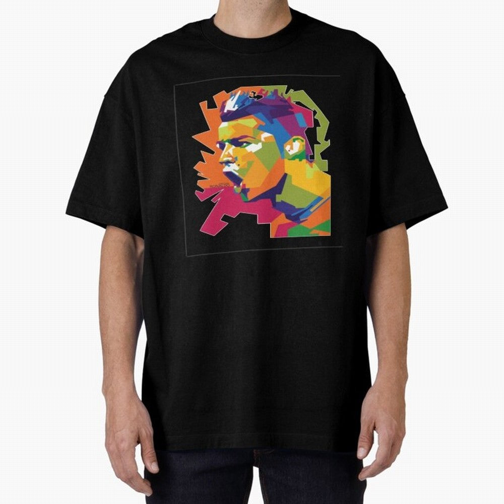 Ronaldo Cristiano Ronaldo pop potrait Oversized T-Shirt Experience the Global Stage of Global Football Passion for FIFA World Cup 2026, Made for Mbappe and Neymar, Netherlands, Global Supporter Spirit, Legendary Goals, National Colors and