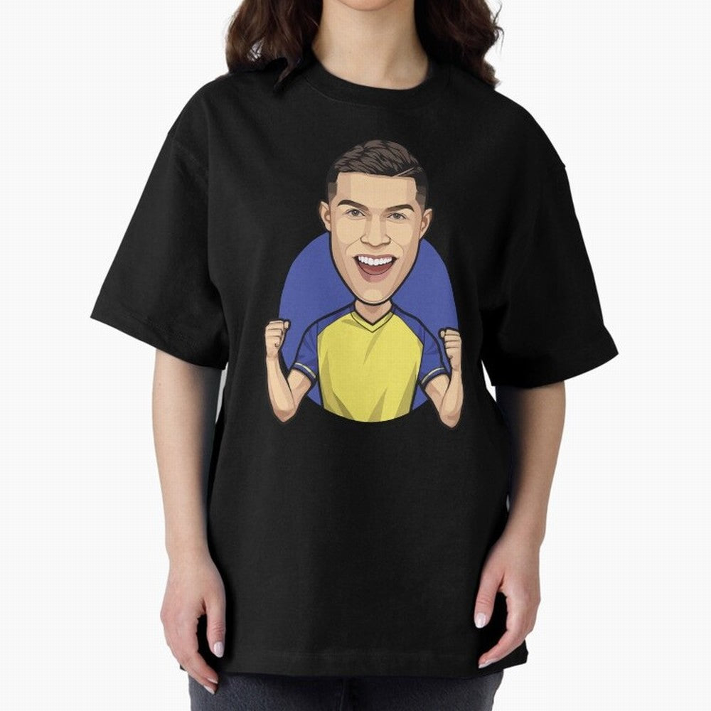 Ronaldo Al-Nassr 2022 Oversized T-Shirt Show Match Day Excitement for Global Football Passion for FIFA World Cup 2026, Connected to Messi and Cristiano Ronaldo, Spain and Netherlands, Worldwide Fan Energy, Dramatic Goals, Stadium Lights and