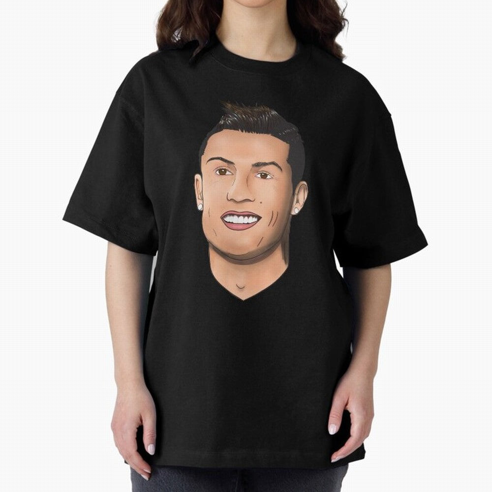 Cristiano Ronaldo Oversized T-Shirt Stand Out with Spirit from FIFA World Cup 2026 with Cristiano Ronaldo, Haaland and CR7, France Energy, Retro Football Energy, Iconic Rivalries, Trophy Chase Drama and Stadium Atmosphere; Perfect for Fans,