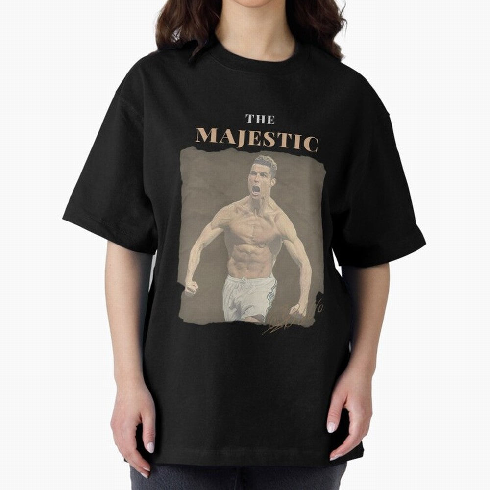 Siuuu CR7 Cristiano Ronaldo Oversized T-Shirt Represent Football Lovers during FIFA World Cup 2026 USA Canada Mexico Spirit, Celebrating Portugal, Spain and Germany, Mbappe, Vintage Soccer Flavor, Modern Football Stars, National Flags and Final