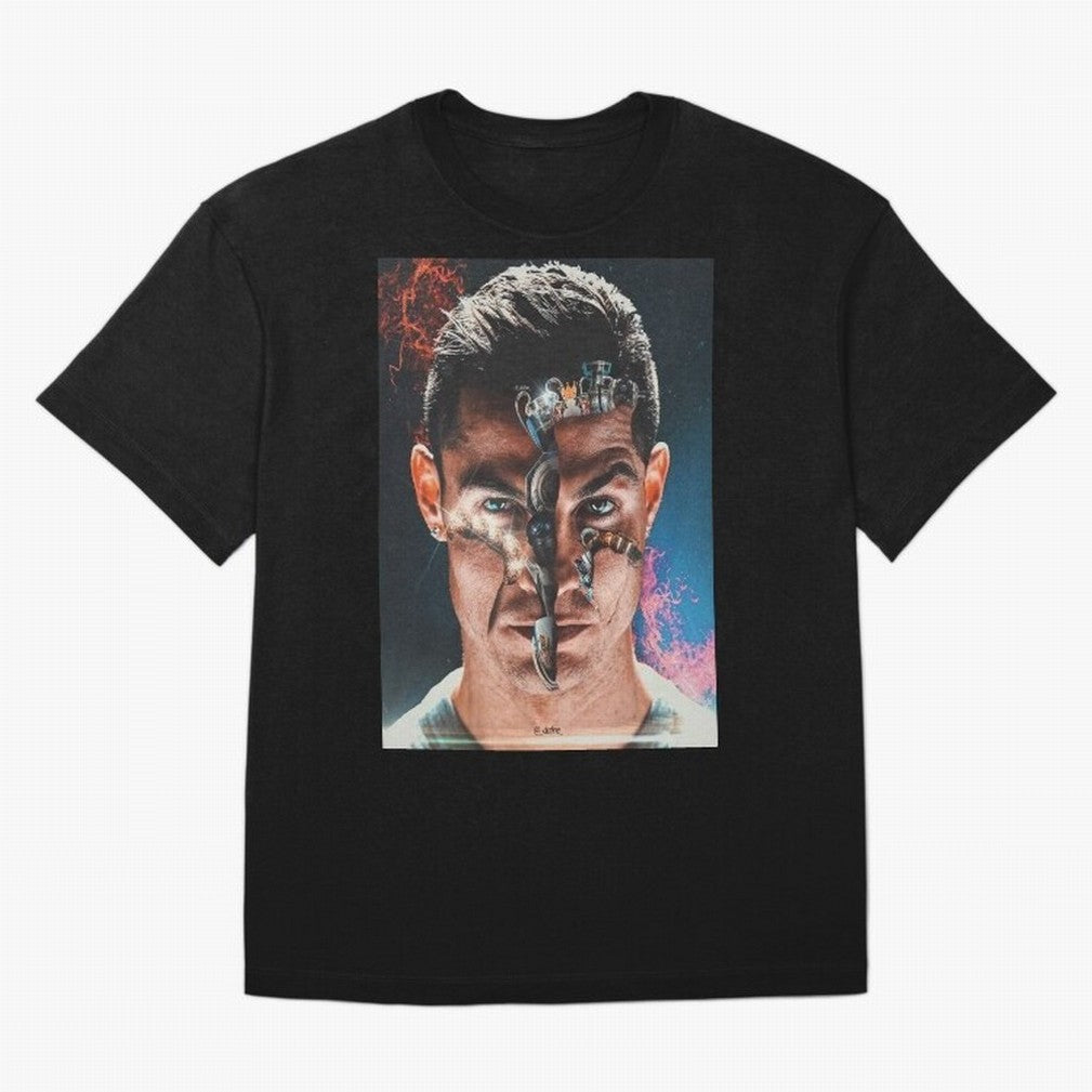 CR7 Career Titles+Ballon (x5) Oversized T-Shirt Share the Excitement of Global Football Passion for FIFA World Cup 2026 Group Stage, Built around Messi and Cristiano Ronaldo, France and Portugal, Vintage Soccer Flavor, Modern Football Stars,