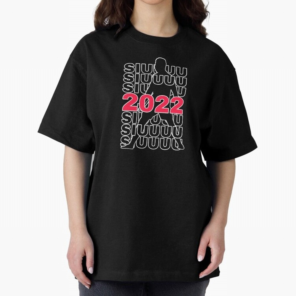Siuuu 2022 Cristiano ronaldo goal Oversized T-Shirt Show Up for the Glory of FIFA World Cup 2026 Filled with CR7 and Messi, Argentina and Brazil Energy, Championship Spirit, Famous Goals, Roaring Crowds and International Football Unity; Great for