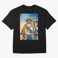 El Medall¨®n Del Real Madrid Oversized T-Shirt Experience FIFA World Cup 2026 USA Canada Mexico for Fans of CR7 and Messi and England and Germany, Bringing Goal Celebration Energy, Supporter Heritage, Football Icons and Worldwide Tournament Joy;