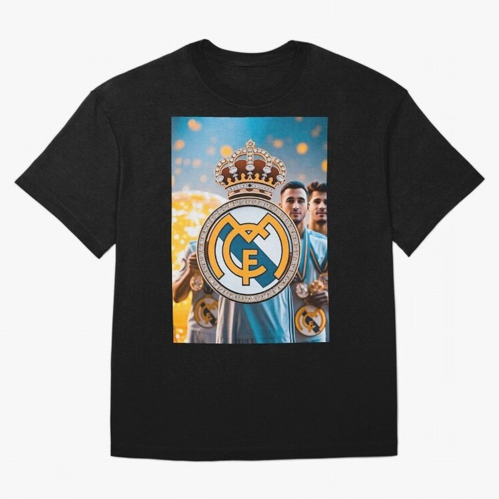 El Medall¨®n Del Real Madrid Oversized T-Shirt Experience FIFA World Cup 2026 USA Canada Mexico for Fans of CR7 and Messi and England and Germany, Bringing Goal Celebration Energy, Supporter Heritage, Football Icons and Worldwide Tournament Joy;
